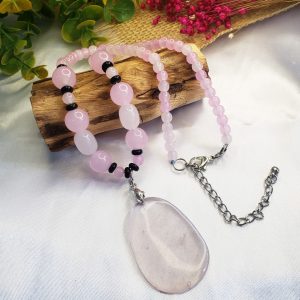 Quartzo Rosa - Colar Pedra Pingente PQ