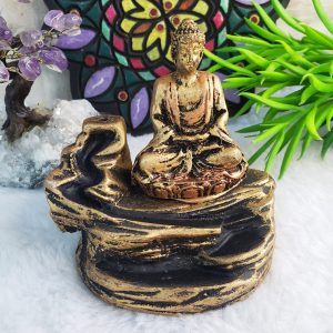 Incensário Cascata Pedra Buda Hindu Meditando