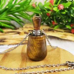 Olho de Tigre - Colar Botella para Essência ou Perfume