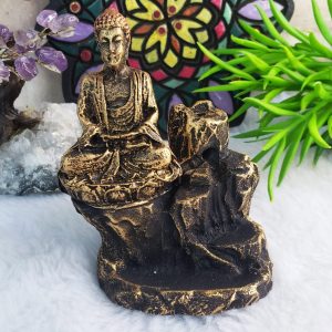 Incensário Cascata Pedra Buda Hindu Meditando 2