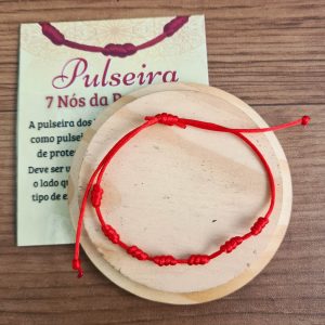 Pulseira 7 Nós da Proteção Kabbalah - Fina - Imagem 4