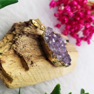 Ametista Drusa - Pingente Dourado - Imagem 3