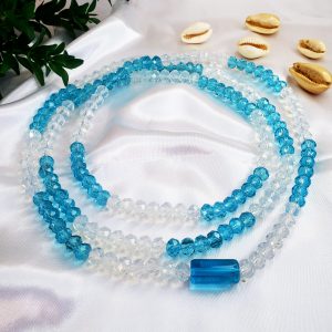 Guia Cristal Azul Claro e Transparente