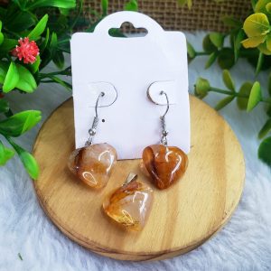 Quartzo Hematoide - Conjunto Brinco + Pingente