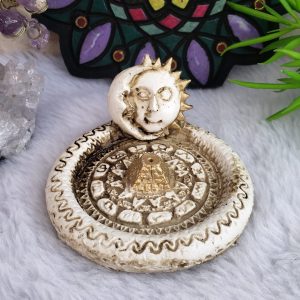 Incensário Pratinho Sol e Lua - Branco