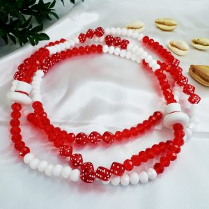 Guia Cristal Branco e Vermelho c/ Chapéu