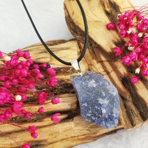Quartzo Azul - Colar Pedra Bruta