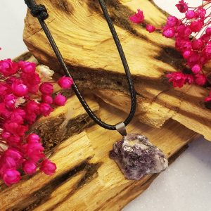 Lepidolita Mica Roxa - Colar Pedra Bruta