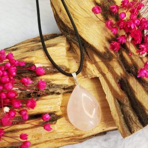 Quartzo Rosa - Colar Gota BR