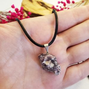 Lepidolita Mica Roxa - Colar Pedra Bruta - Imagem 5