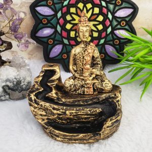 Incensário Cascata Pedra Buda Hindu Meditando 1