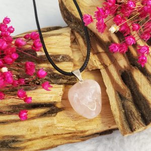 Quartzo Rosa - Colar Pedra Rolada