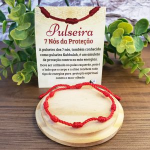 Pulseira 7 Nós da Proteção Kabbalah - Trançada