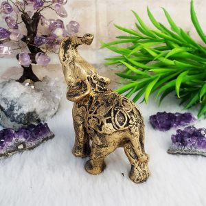 Elefante Indiano PQ Folhas - Ouro Velho - Imagem 3
