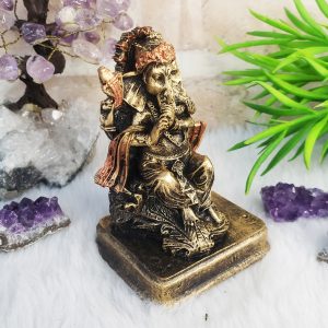 Ganesha Mini c/ Base - Ouro Velho - Imagem 3