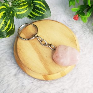 Quartzo Rosa - Chaveiro de Pedra