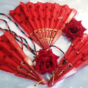 6 unidades - Vermelho - Leque