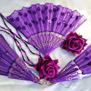 6 unidades - Roxo - Leque