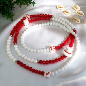 Guia Cerâmica Vermelho e Branco c/ Dados e Chapéu